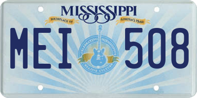 MS license plate MEI508