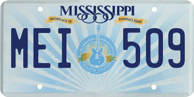 MS license plate MEI509