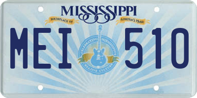 MS license plate MEI510