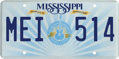 MS license plate MEI514