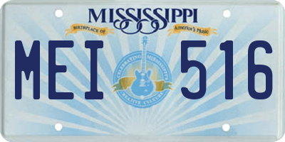 MS license plate MEI516