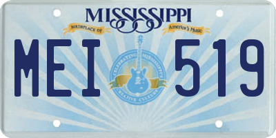 MS license plate MEI519