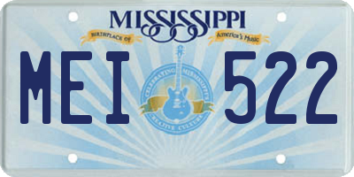 MS license plate MEI522