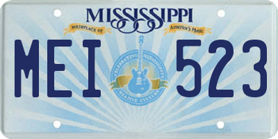 MS license plate MEI523