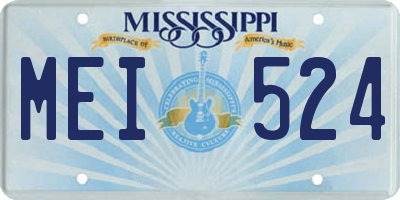 MS license plate MEI524