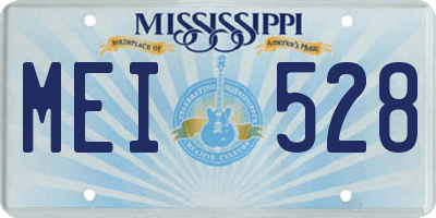 MS license plate MEI528