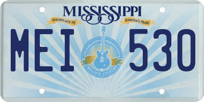 MS license plate MEI530