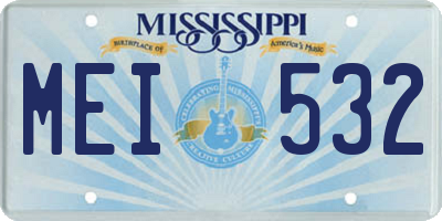 MS license plate MEI532