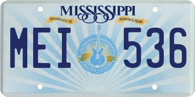 MS license plate MEI536