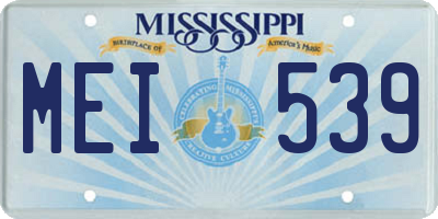 MS license plate MEI539