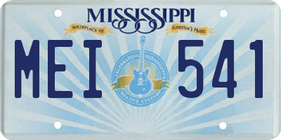 MS license plate MEI541