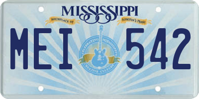 MS license plate MEI542