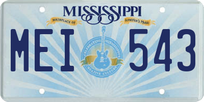 MS license plate MEI543