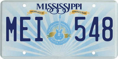 MS license plate MEI548