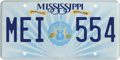 MS license plate MEI554
