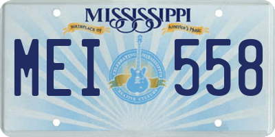 MS license plate MEI558