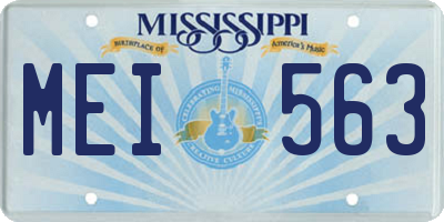 MS license plate MEI563