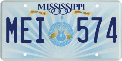 MS license plate MEI574