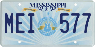 MS license plate MEI577