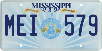 MS license plate MEI579