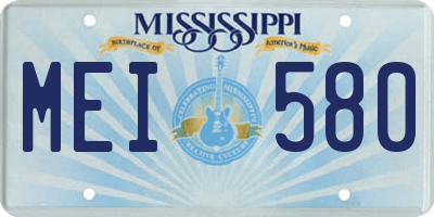 MS license plate MEI580