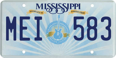 MS license plate MEI583