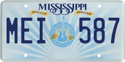 MS license plate MEI587