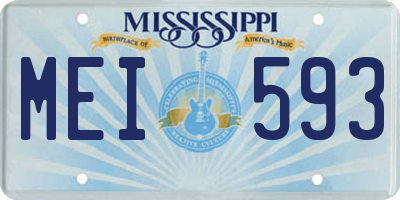 MS license plate MEI593
