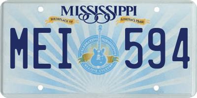 MS license plate MEI594