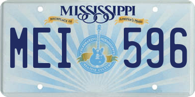 MS license plate MEI596