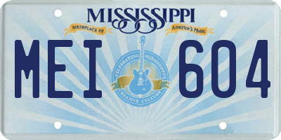 MS license plate MEI604