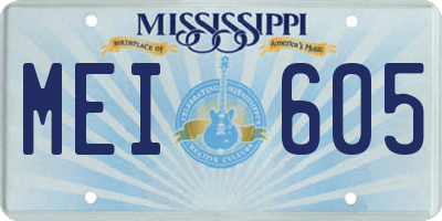 MS license plate MEI605
