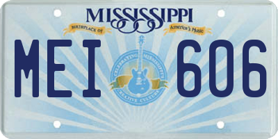 MS license plate MEI606