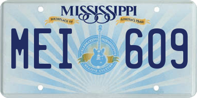 MS license plate MEI609