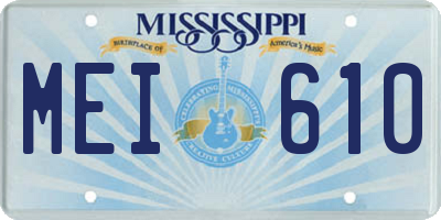 MS license plate MEI610