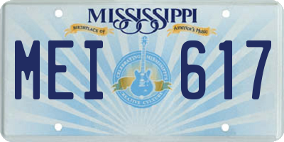 MS license plate MEI617