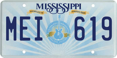 MS license plate MEI619