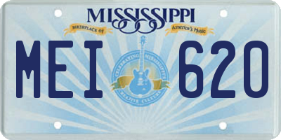MS license plate MEI620