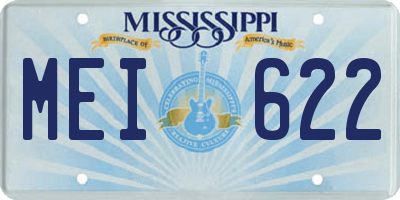 MS license plate MEI622