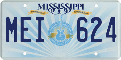 MS license plate MEI624