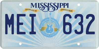 MS license plate MEI632