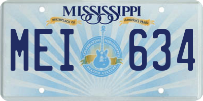 MS license plate MEI634