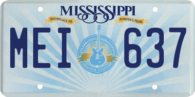 MS license plate MEI637