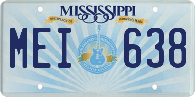 MS license plate MEI638