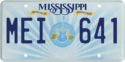 MS license plate MEI641