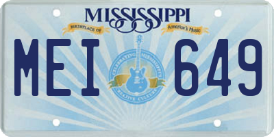 MS license plate MEI649