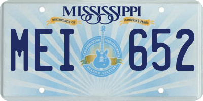 MS license plate MEI652
