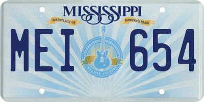 MS license plate MEI654