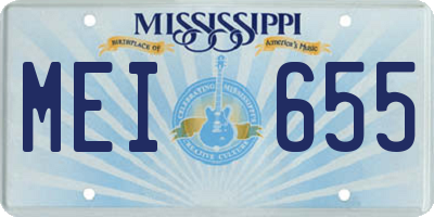 MS license plate MEI655