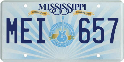MS license plate MEI657